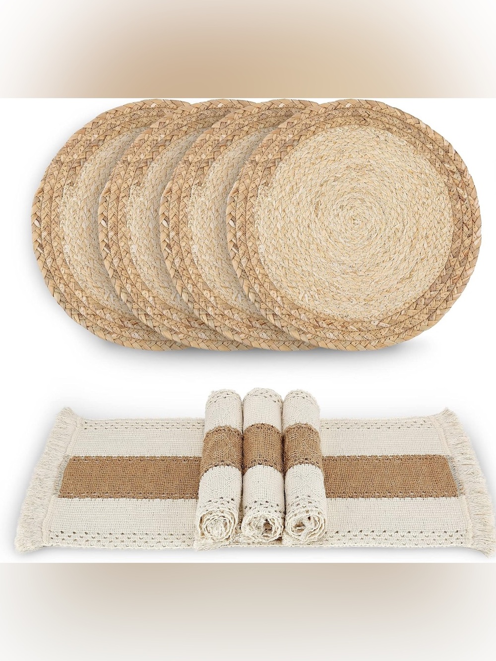 Placemats & Tablemats Set of 4 Boho Rustic